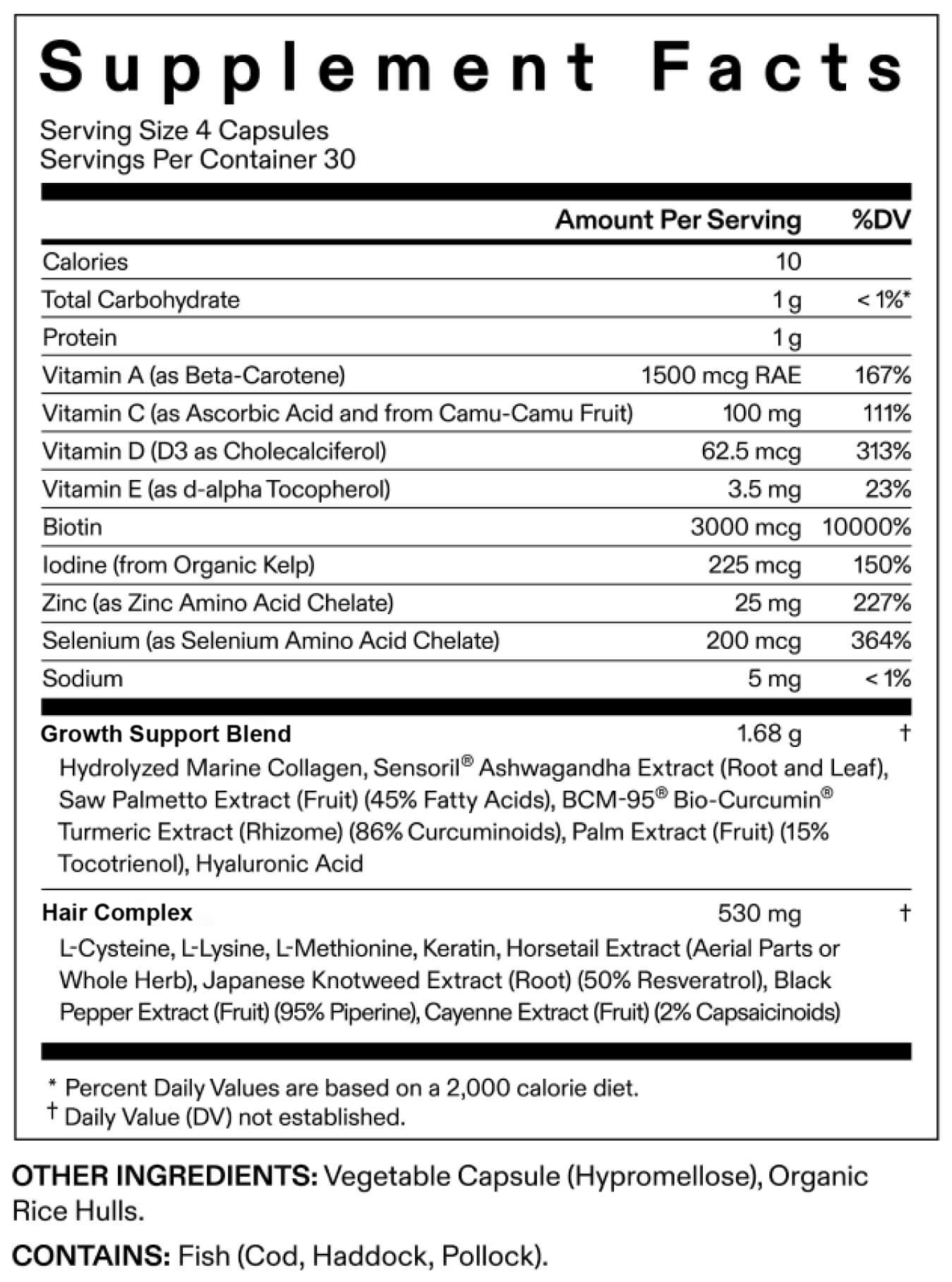 Supplement Facts label
